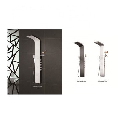 304 stainless steel tower wall mounted shower columns black brushed bath massage shower panels