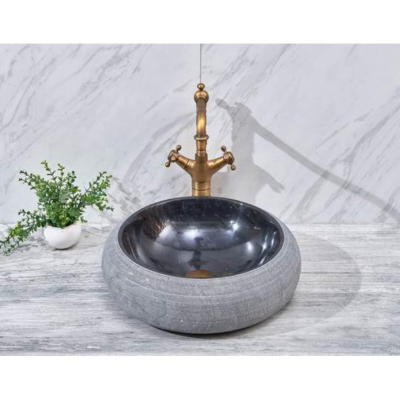 Round bathroom stone basin natural stone sink and basin in China