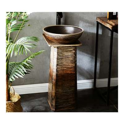 Customized modern Design Freestanding round Pedestal Wash Basin Sink